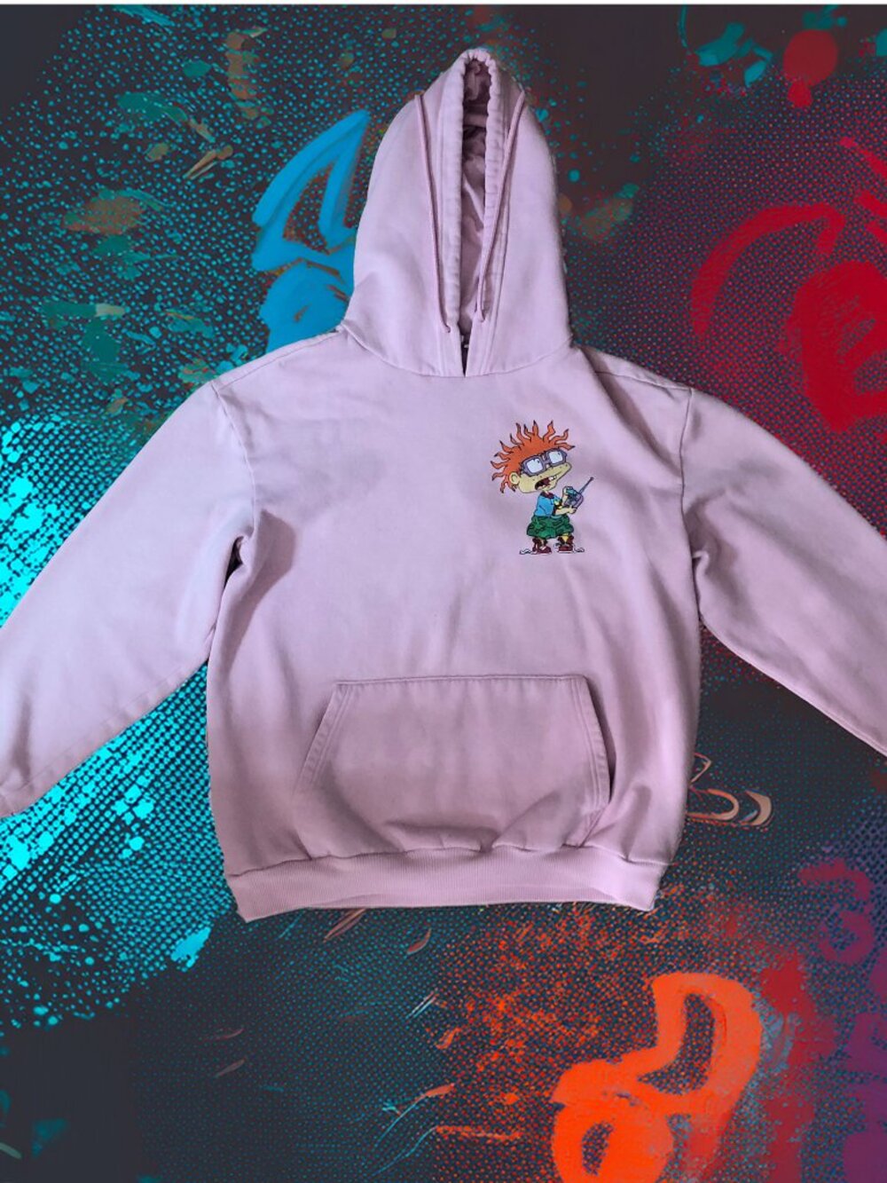 Nickelodean Pink Hoodie Tommy Pickles & Chuckie Size Large